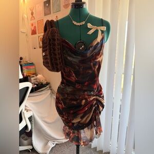 PrettyLittleThing Artistic Print Mini Dress